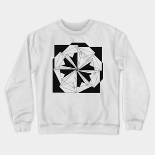 Black White Mandala Geometric flower Crewneck Sweatshirt